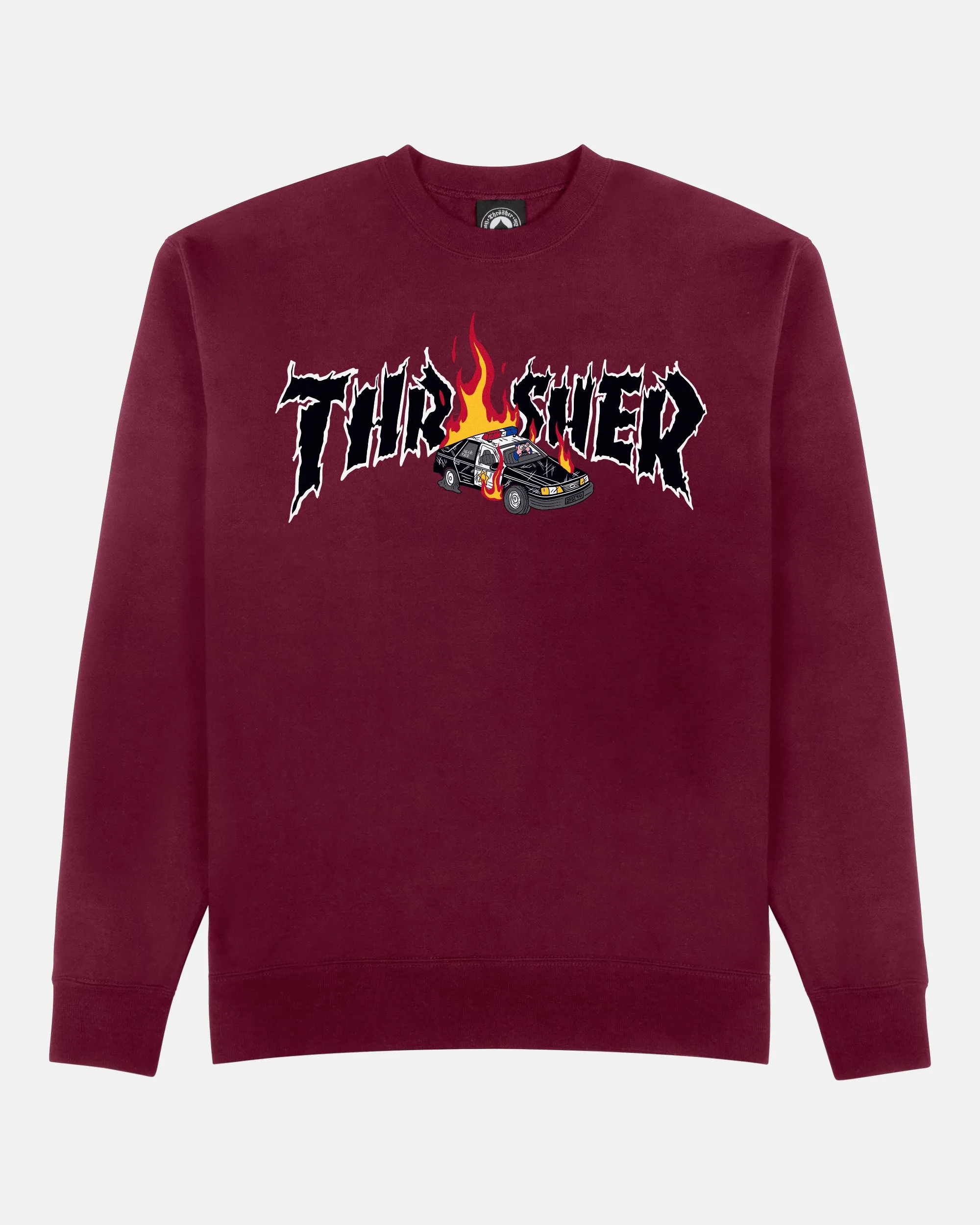COP CAR - CREWNECK - MAROON sold by Thrasher