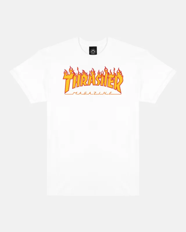 FLAME - TSHIRT - WHITE sold by Thrasher