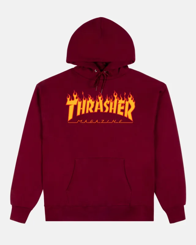 FLAME - HOODIE - MAROON sold by Thrasher