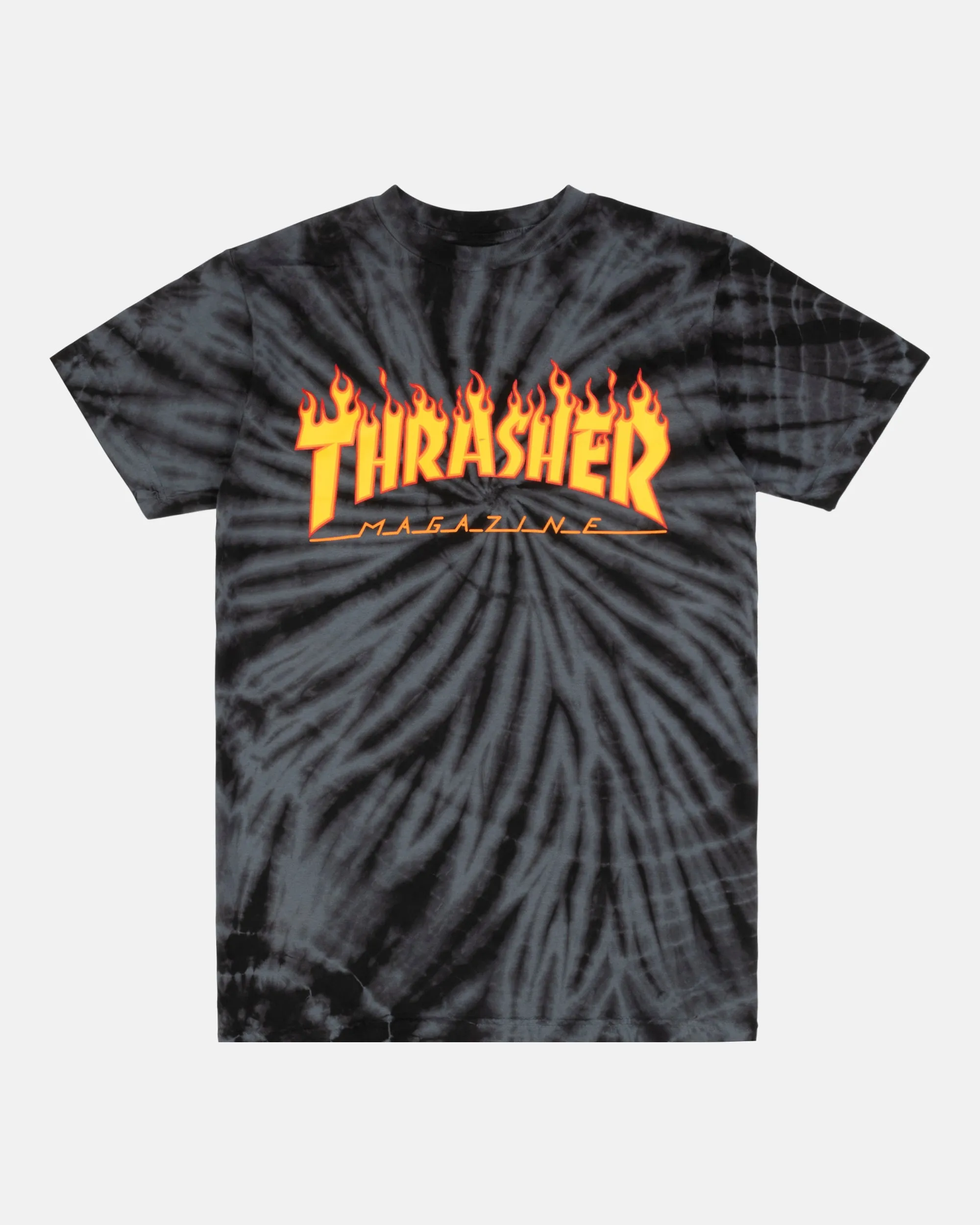 FLAME - WOMENS TSHIRT - TIE DYE BLACK / GREY sold by Thrasher