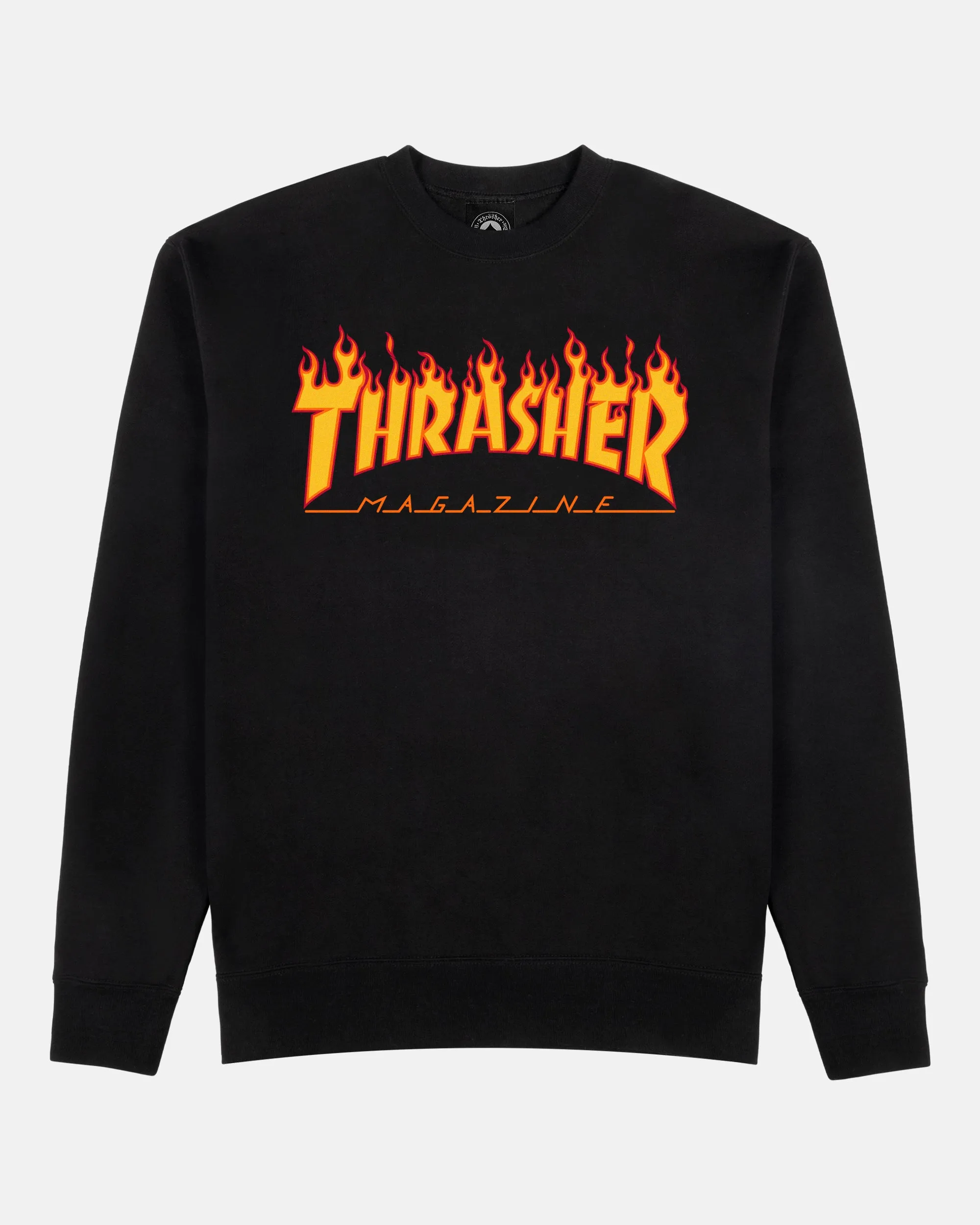 FLAME CREWNECK BLACK sold by Thrasher