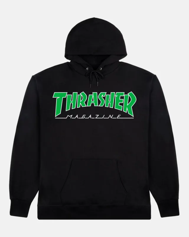 OUTLINED - HOODIE - BLACK / GREEN sold by Thrasher