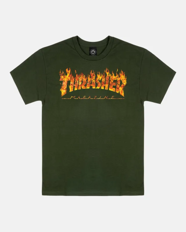 INFERNO-T-SHIRT-FOREST GREEN sold by Thrasher
