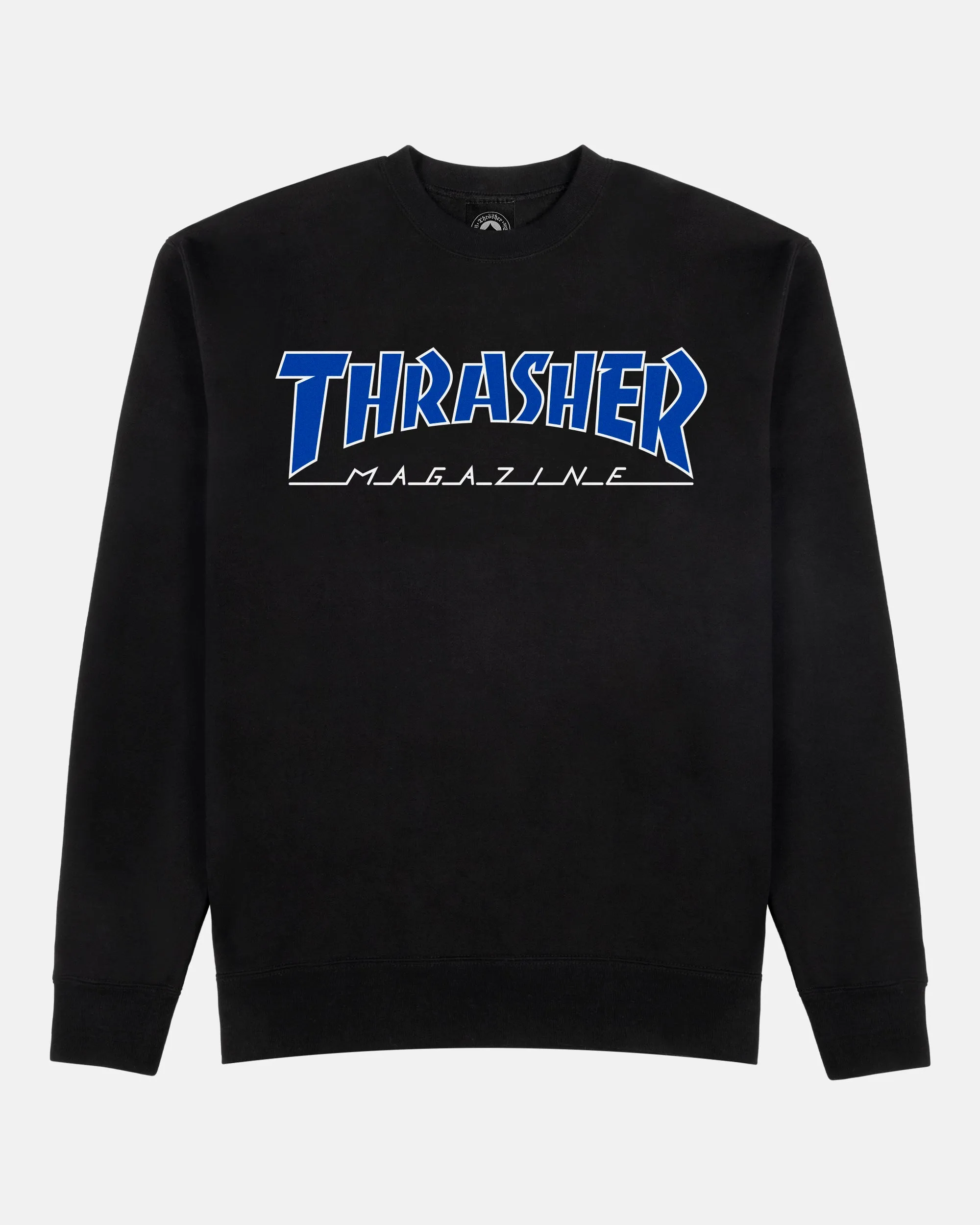 OUTLINED - CREWNECK - BLACK / BLUE sold by Thrasher