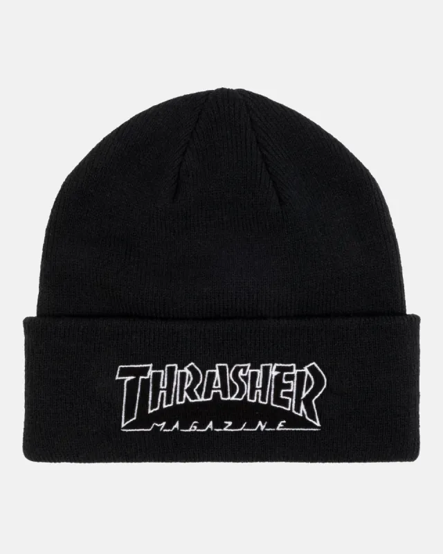 OUTLINED - BEANIE - BLACK sold by Thrasher