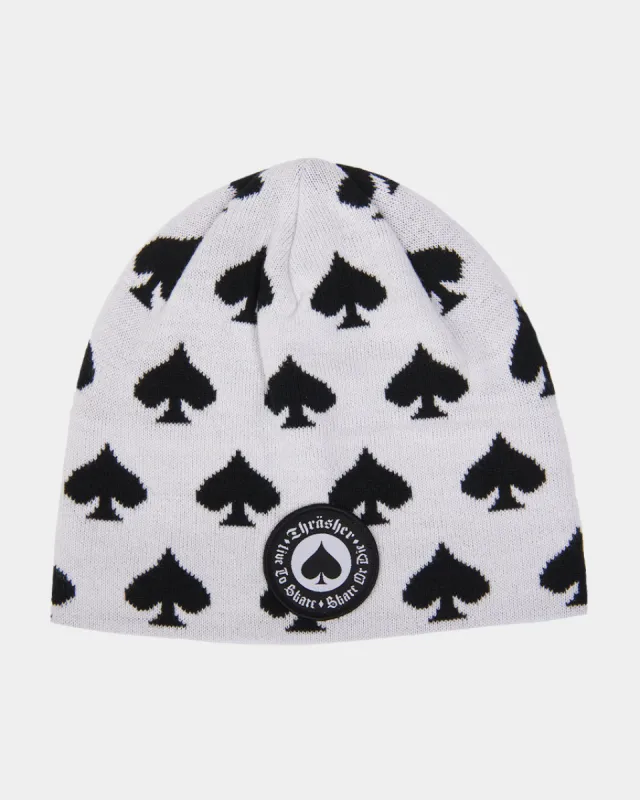 Oath Skully Beanie - White sold by Thrasher