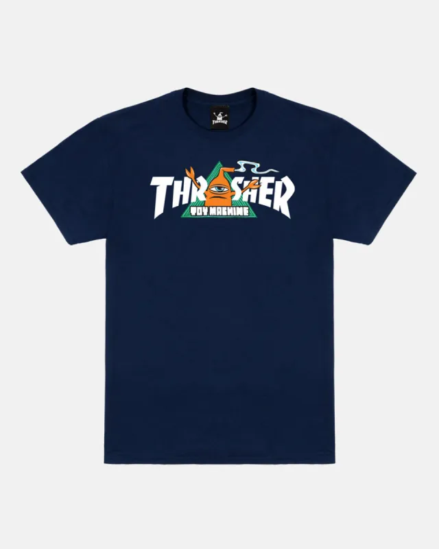 THRASHER X TOY MACHINE - VORTEX - T-SHIRT - NAVY sold by Thrasher