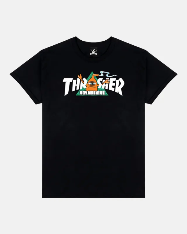 THRASHER X TOY MACHINE - VORTEX - T-SHIRT - BLACK sold by Thrasher
