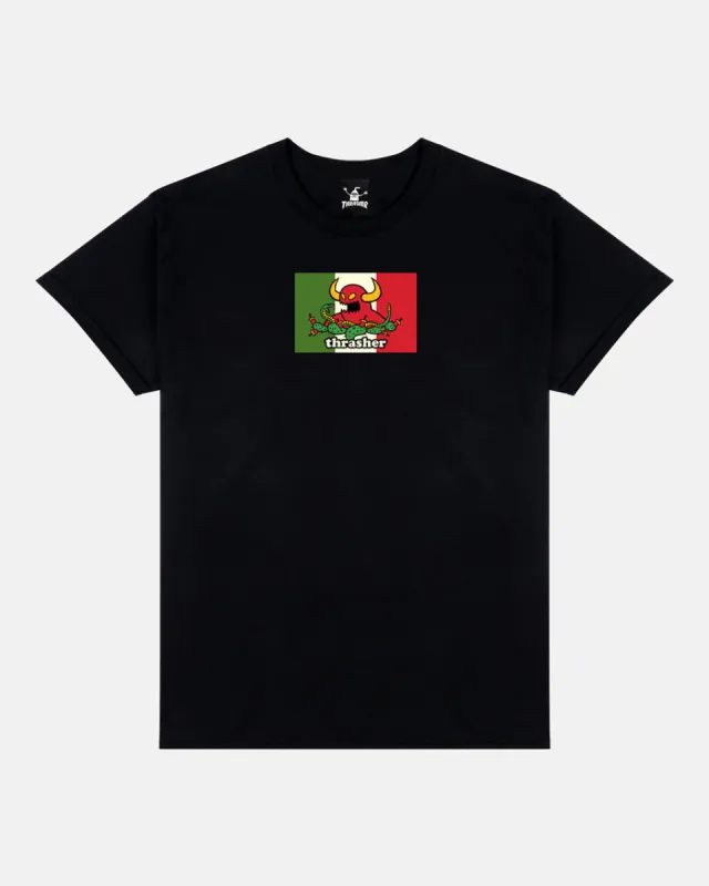 THRASHER X TOY MACHINE - HECHO - T-SHIRT - BLACK sold by Thrasher