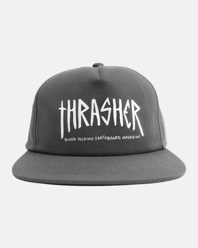 THRASHER X TOY MACHINE - SCRATCH - SNAPBACK - CHARCOAL sold by Thrasher