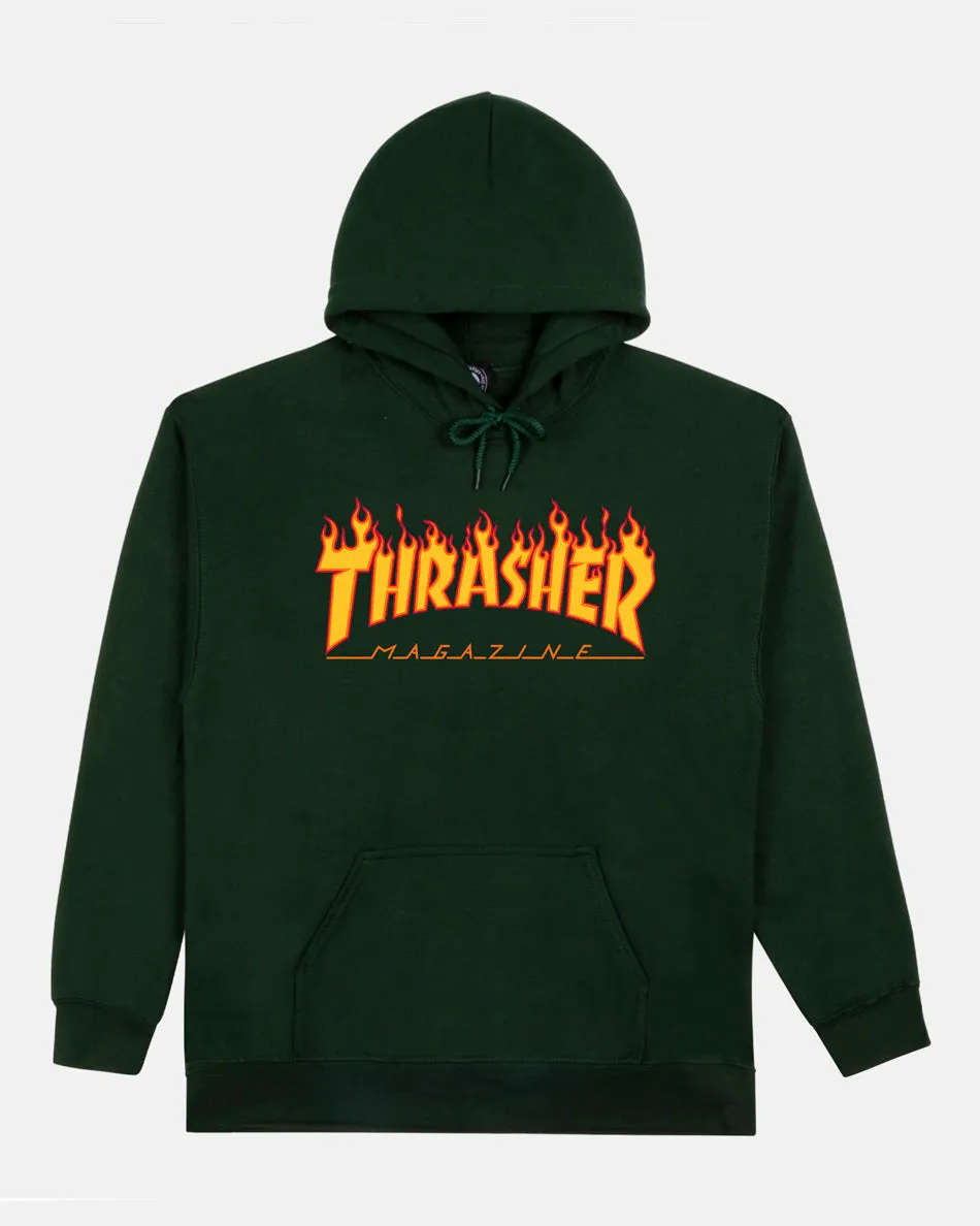 FLAME - HOODIE - FOREST GREEN sold by Thrasher