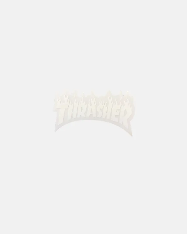 FLAME - DIE CUT STICKER - WHITE sold by Thrasher