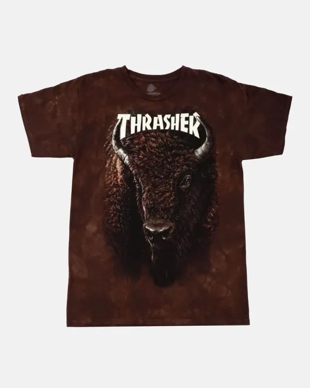 THRASHER BISON - T-SHIRT - BROWN sold by Thrasher