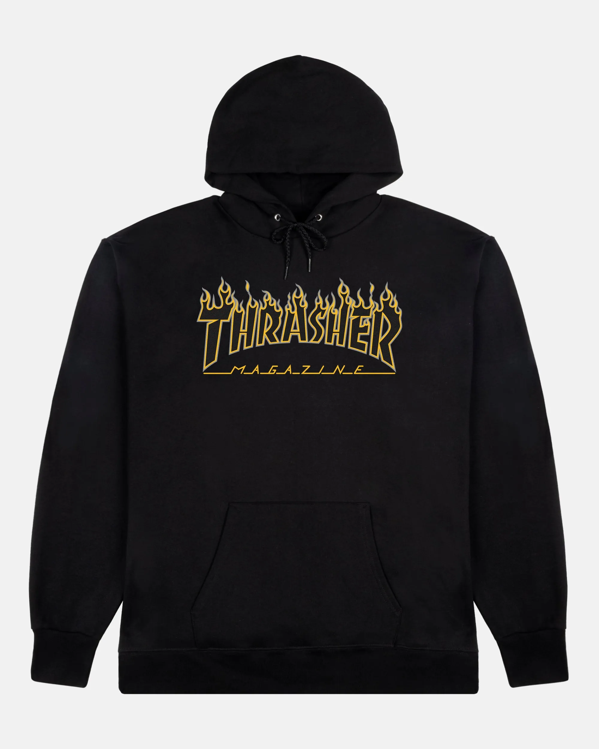 FLAME - HOODIE - BLACK / YELLOW sold by Thrasher