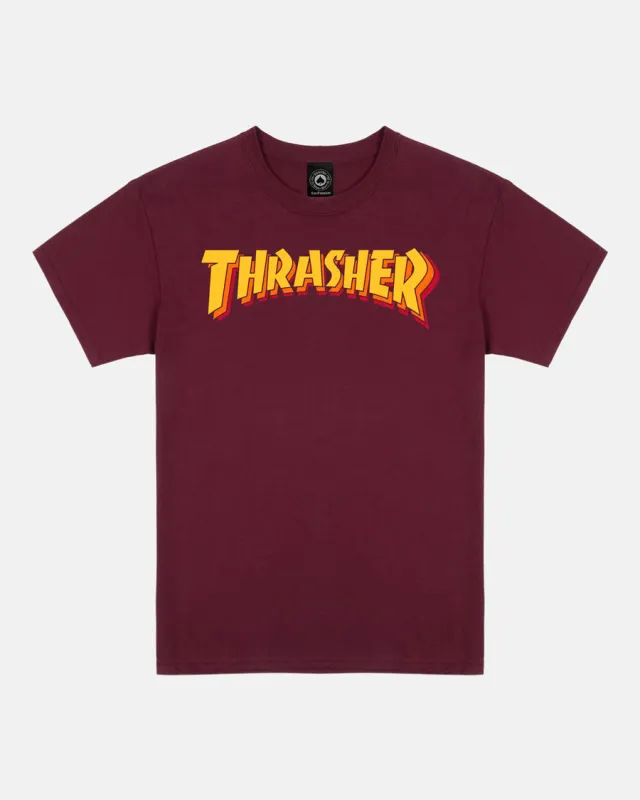 STACKED - T-SHIRT - MAROON sold by Thrasher