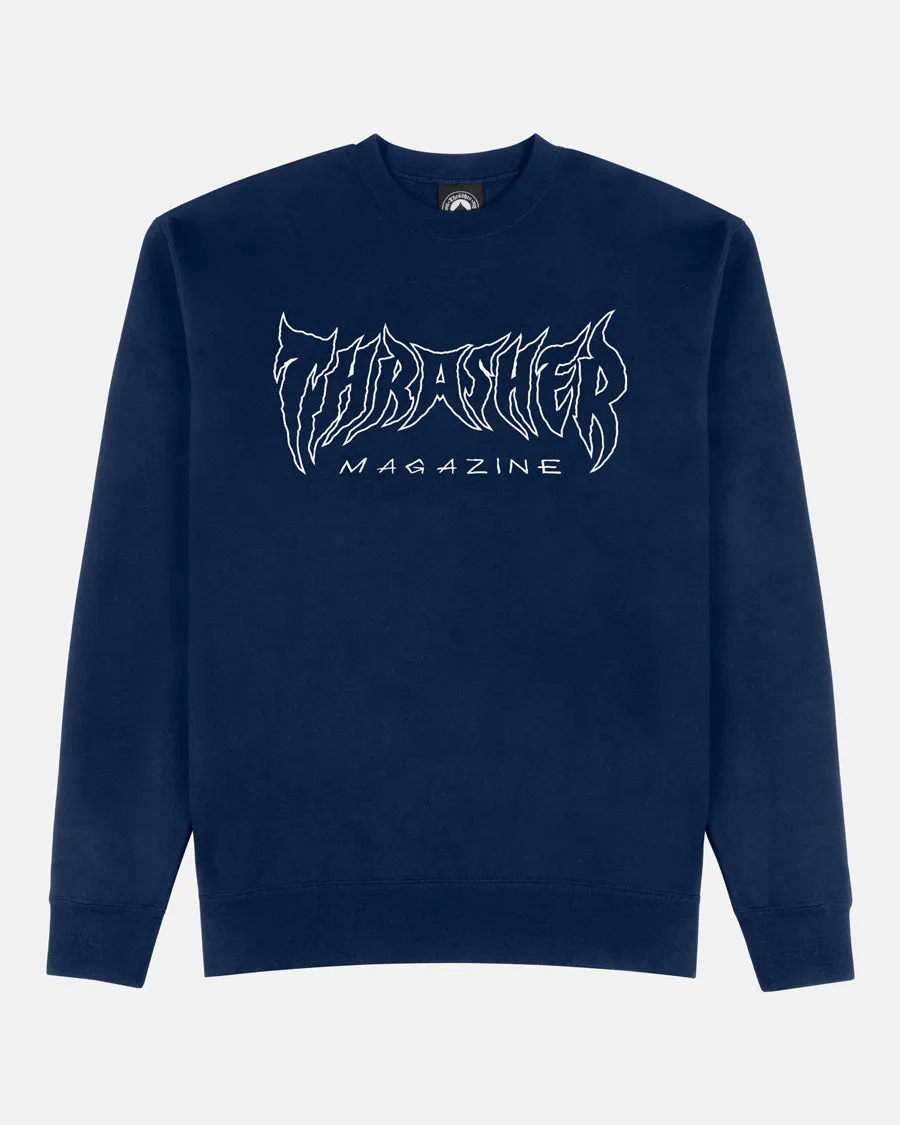 METAL - CREWNECK - NAVY sold by Thrasher