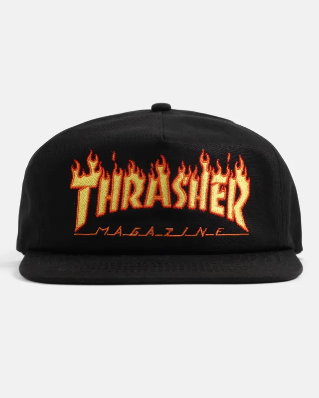 FLAME EMBROIDERED - SNAPBACK - BLACK sold by Thrasher