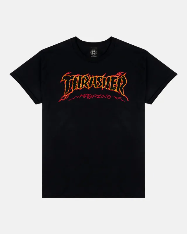 CRACKED BY EXTEENAGER - T-SHIRT - BLACK sold by Thrasher