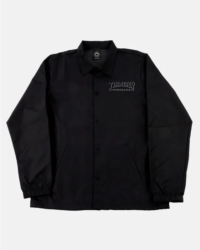 SHADOW MAG LOGO - COACH JACKET - BLACK/BLACK sold by Thrasher