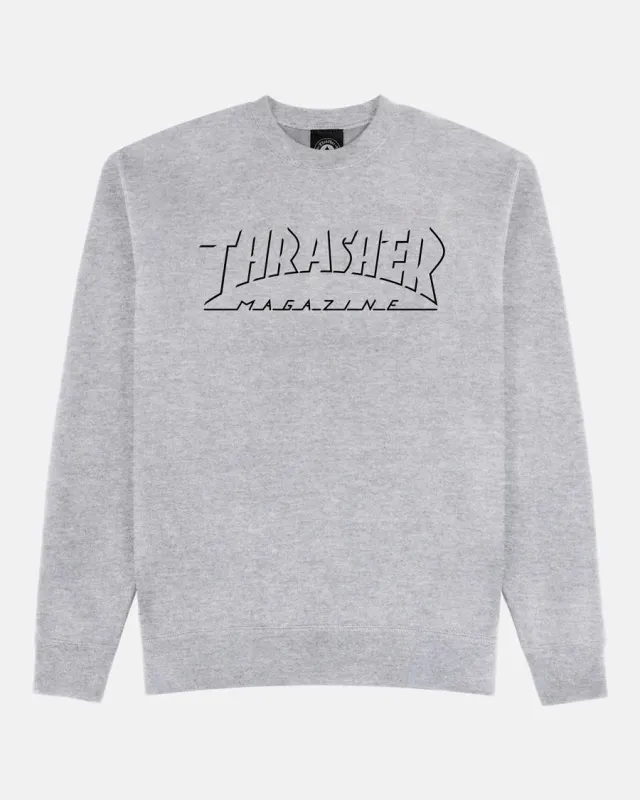 SHADOW MAG LOGO - CREWNECK - SPORT GREY sold by Thrasher