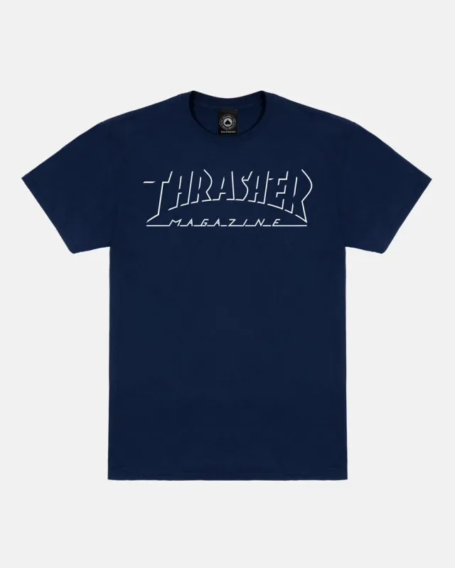 SHADOW MAG LOGO - T-SHIRT - NAVY sold by Thrasher