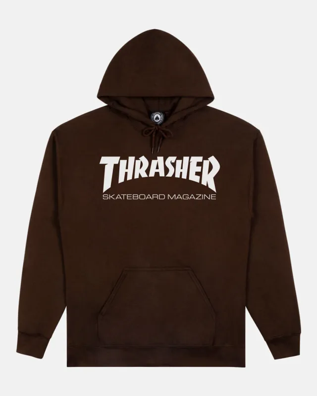 SKATE MAG HOOD - DARK CHOCOLATE/WHITE sold by Thrasher