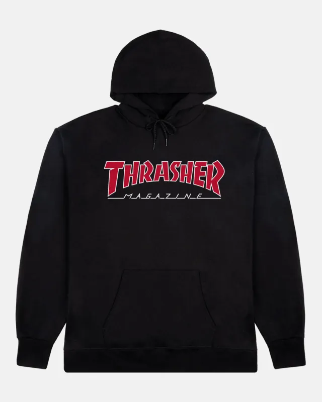 OUTLINED HOODIE - BLACK/RED sold by Thrasher