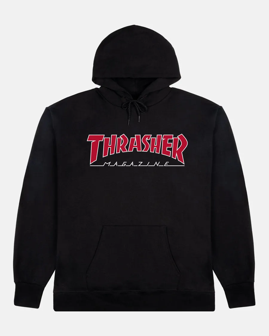 OUTLINED HOODIE - BLACK/RED sold by Thrasher