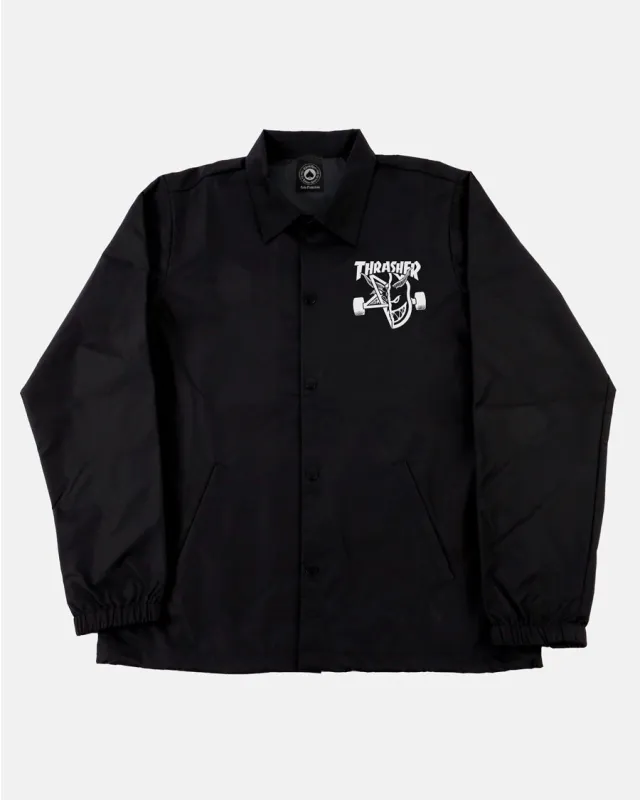 THRASHER X SPITFIRE - THRASH & BURN - COACH JACKET - BLACK sold by Thrasher