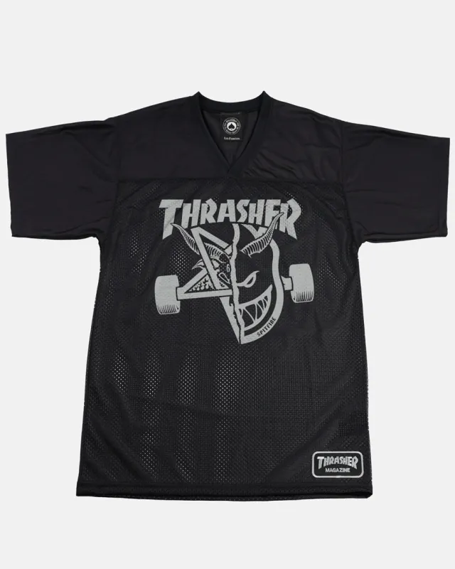 THRASHER X SPITFIRE - THRASH & BURN - FOOTBALL JERSEY - BLACK sold by Thrasher