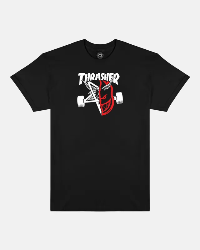 THRASHER X SPITFIRE - THRASH & BURN - T-SHIRT - BLACK sold by Thrasher