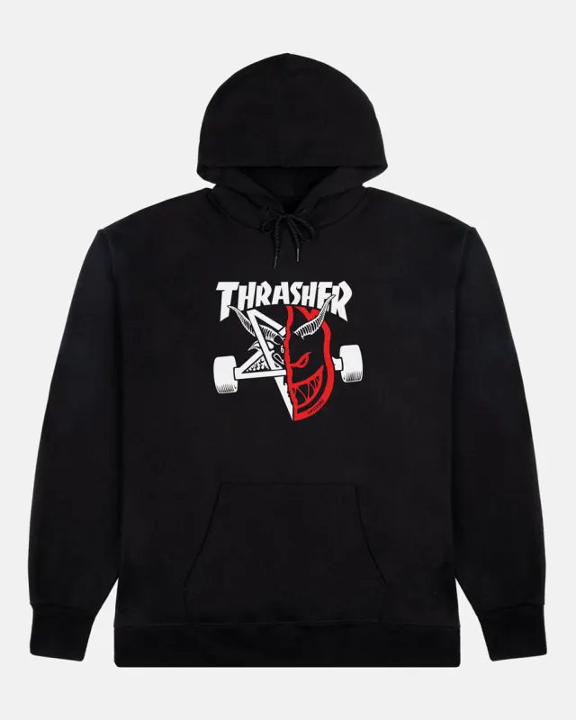 THRASHER X SPITFIRE - THRASH & BURN - HOODIE - BLACK sold by Thrasher