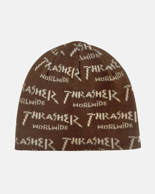 WORLWIDE - SKULLY BEANIE - BROWN sold by Thrasher