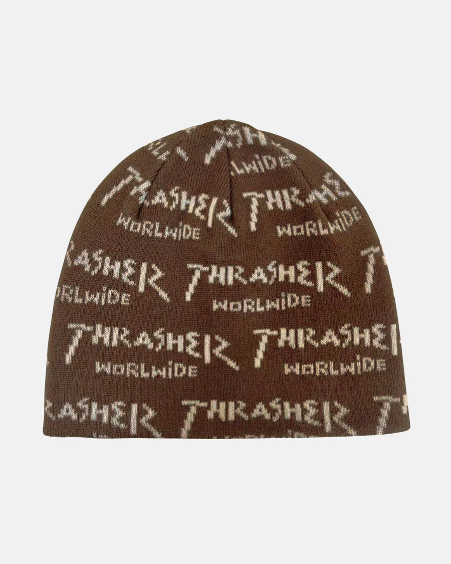 WORLWIDE - SKULLY BEANIE - BROWN sold by Thrasher
