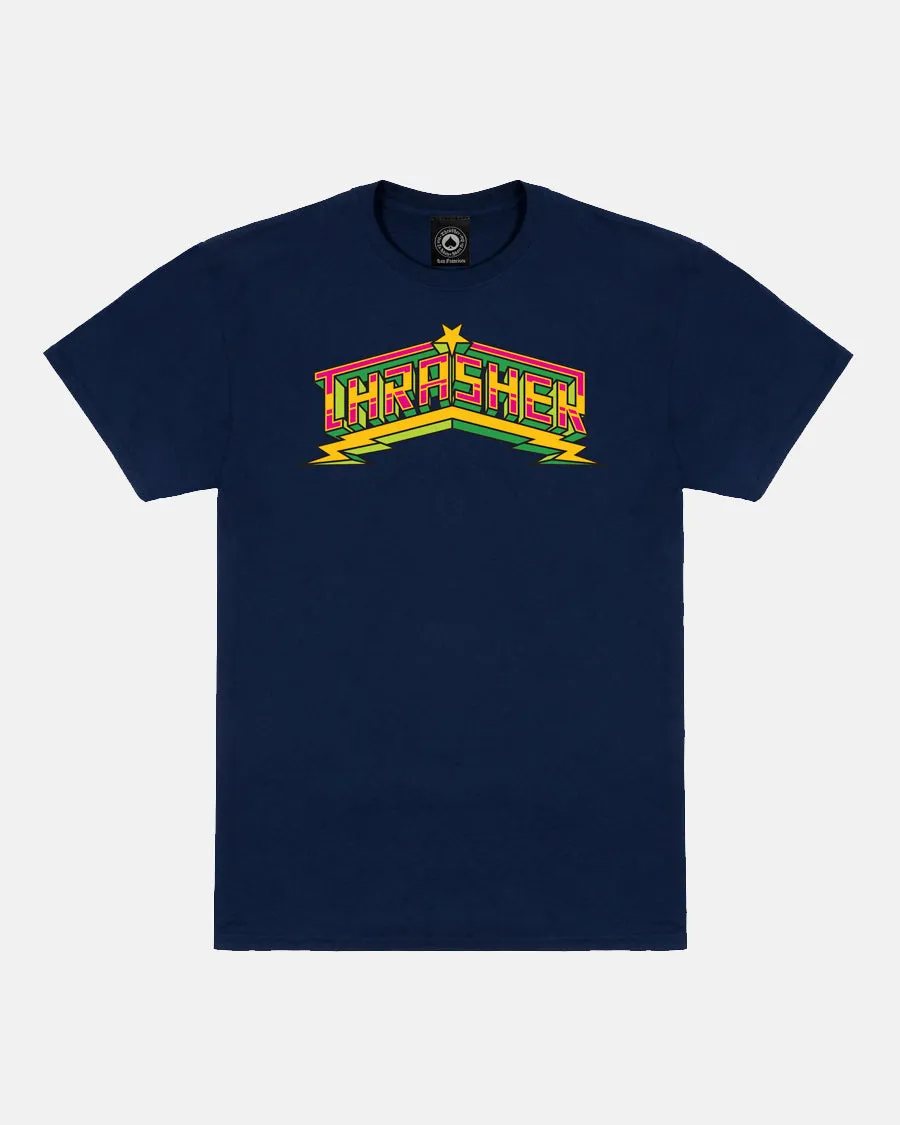 LUCHADORA - T-SHIRT - NAVY sold by Thrasher