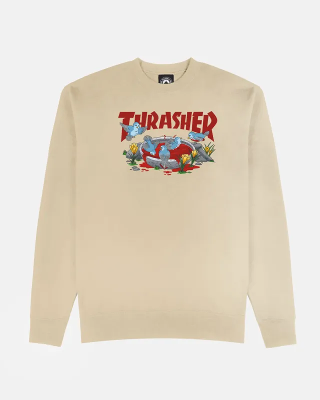BLOOD BATH - CREWNECK - SAND sold by Thrasher