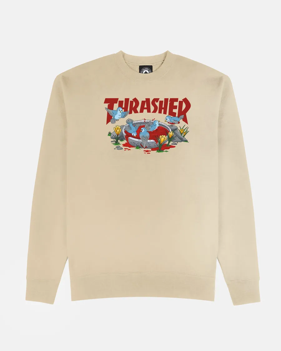 BLOOD BATH - CREWNECK - SAND sold by Thrasher
