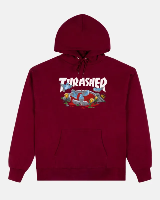 BLOOD BATH - HOODIE - MAROON sold by Thrasher