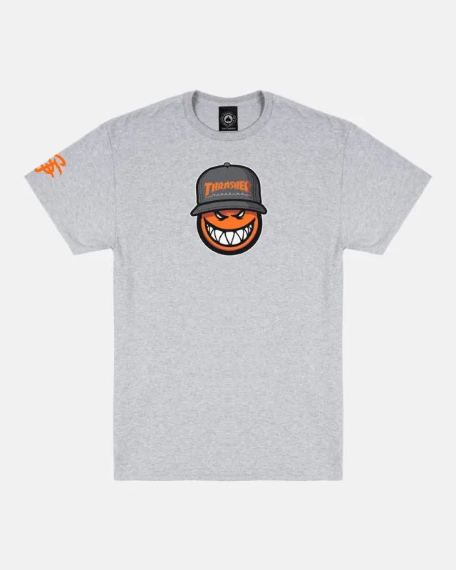 THRASHER X SPITFIRE - SF LOC - T-SHIRT - SPORT GREY sold by Thrasher