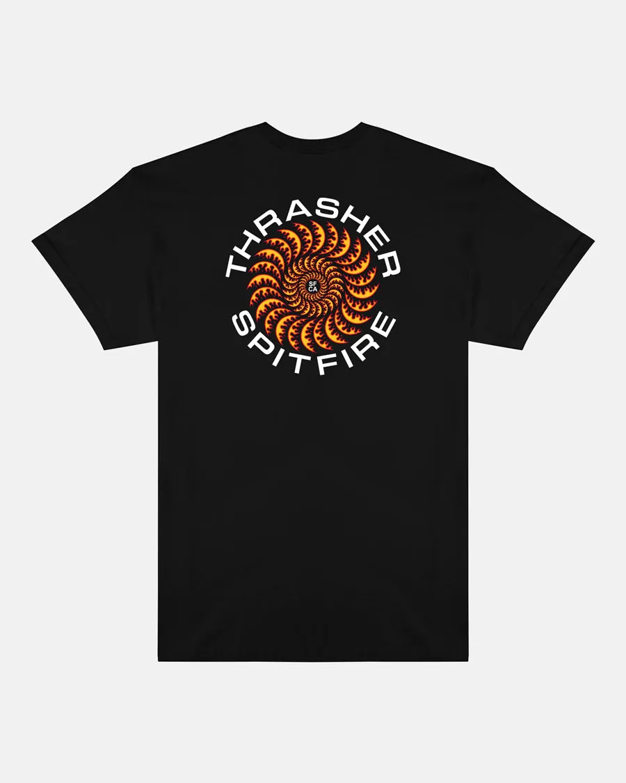 THRASHER X SPITFIRE - CLASSIC SWIRL - T-SHIRT - BLACK sold by Thrasher product image thumbnail 2