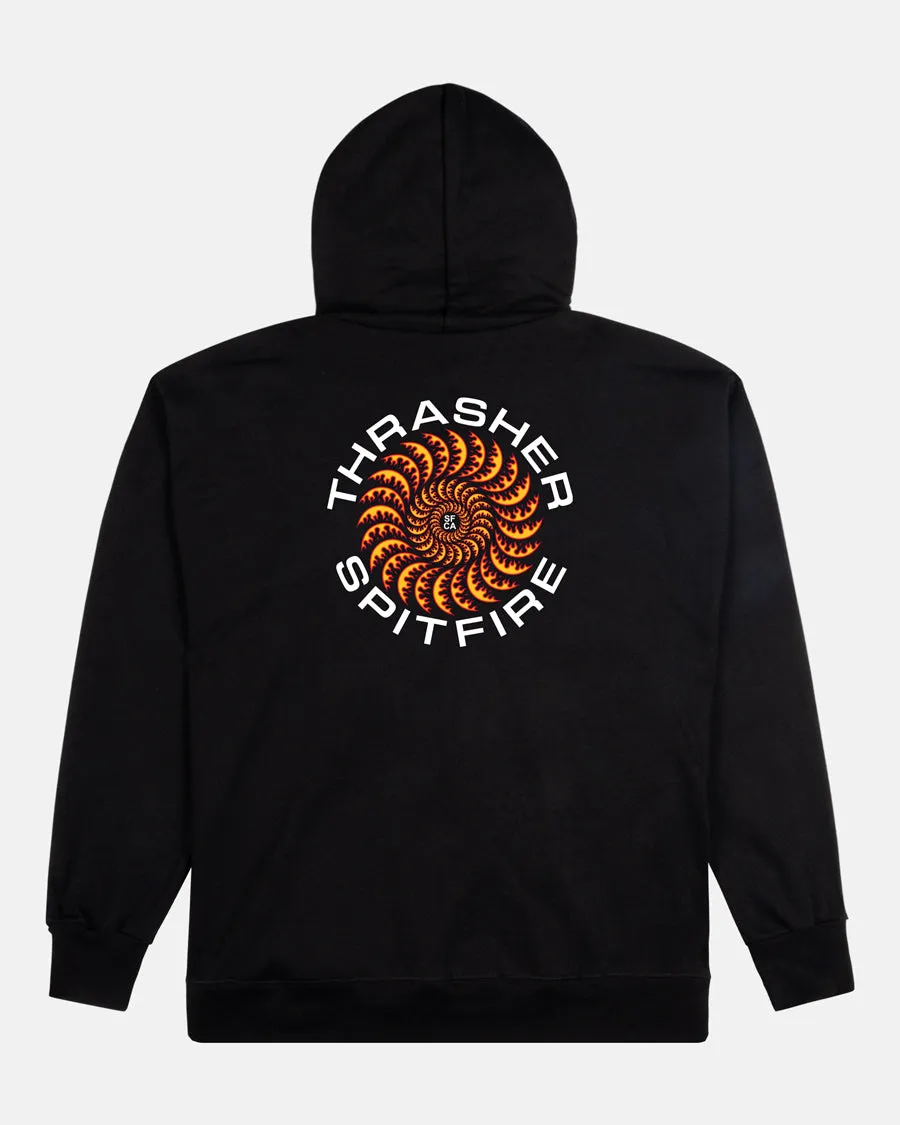 THRASHER X SPITFIRE - CLASSIC SWIRL - HOODIE - BLACK sold by Thrasher product image thumbnail 2