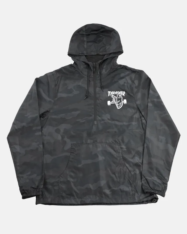 THRASHER X SPITFIRE - THRASH & BURN - ANORAK JACKET - BLACK CAMO made by Thrasher