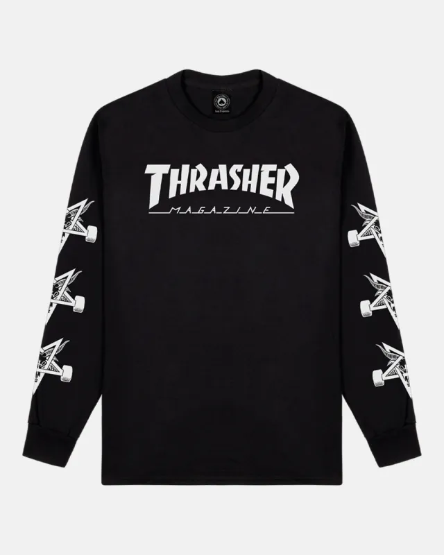 MAG GOAT LONGSLEEVE - BLACK made by Thrasher