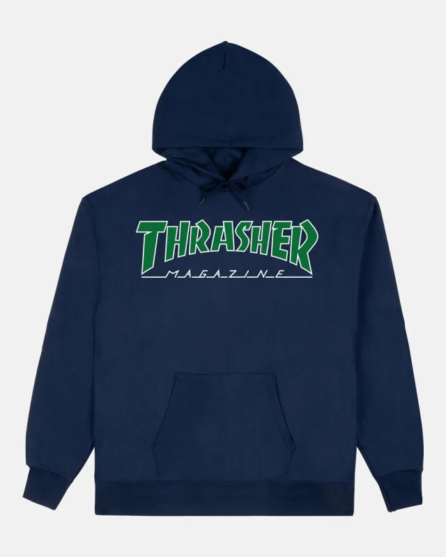 OUTLINED HOODIE - NAVY/GREEN made by Thrasher