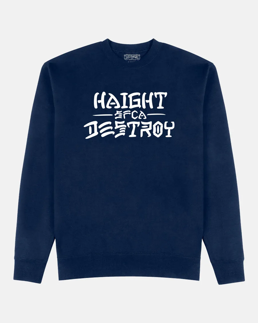 CREWNECK - HAIGHT AND DESTROY - NAVY sold by Thrasher product image thumbnail 2