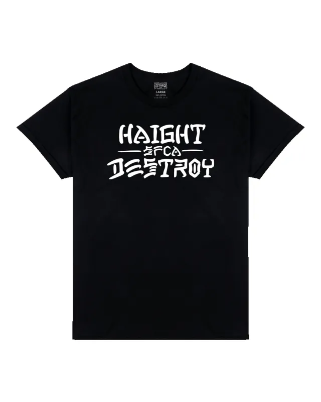 HAIGHT AND DESTROY -  BLACK - T-SHIRT made by Thrasher