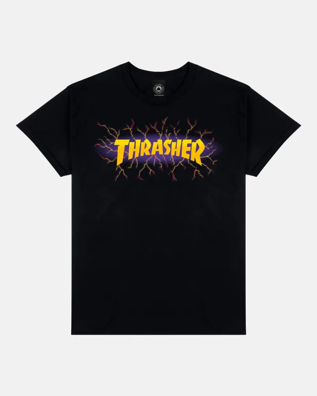 LIGHTNING T-SHIRT - BLACK made by Thrasher