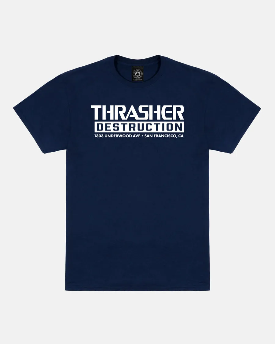 DESTRUCTION T-SHIRT - NAVY sold by Thrasher