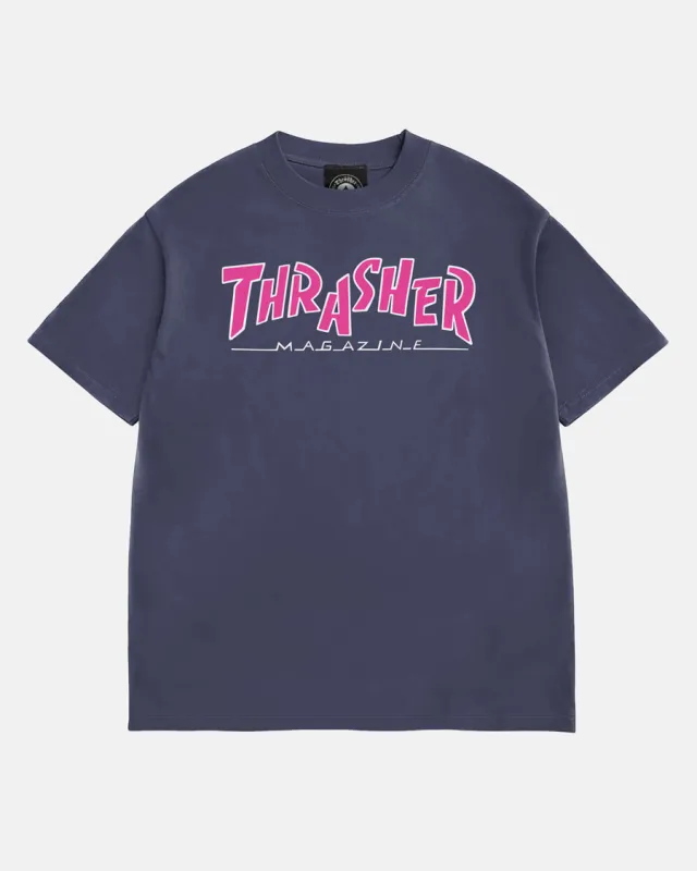 PARRA MAG BOXY T-SHIRT - NAVY made by Thrasher
