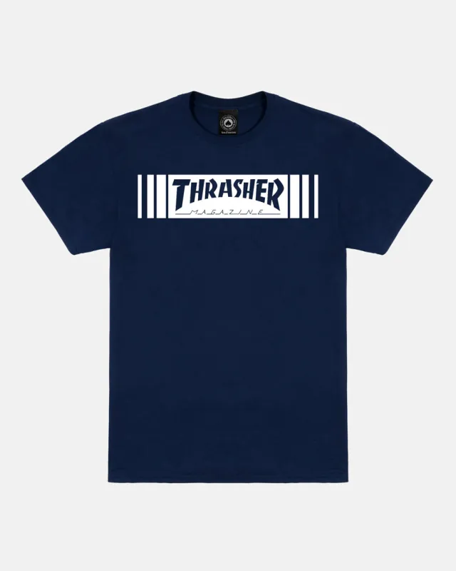 BAR T-SHIRT - NAVY made by Thrasher
